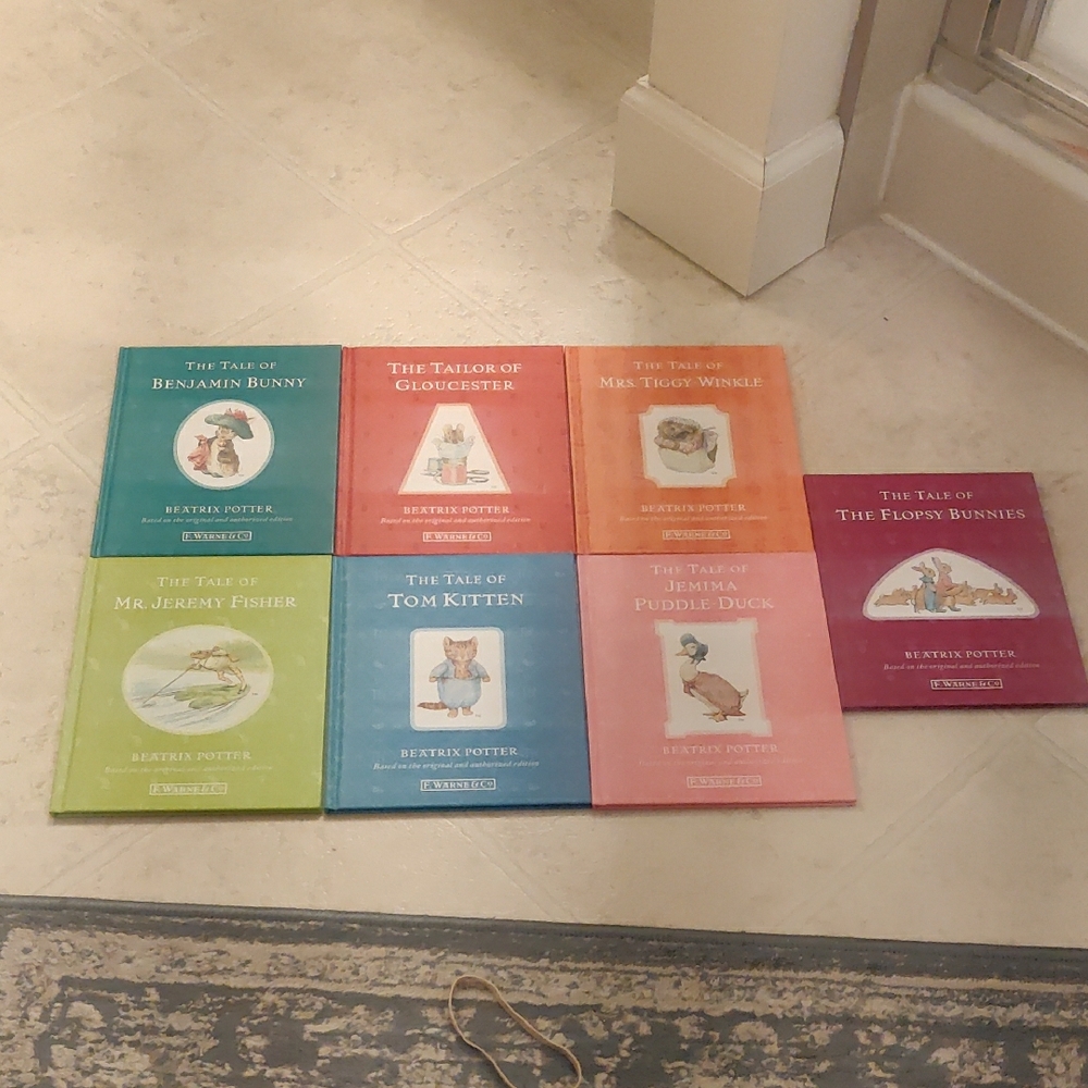 Vintage illustrated children's classic 7 hardcover books of Beatrix Potter